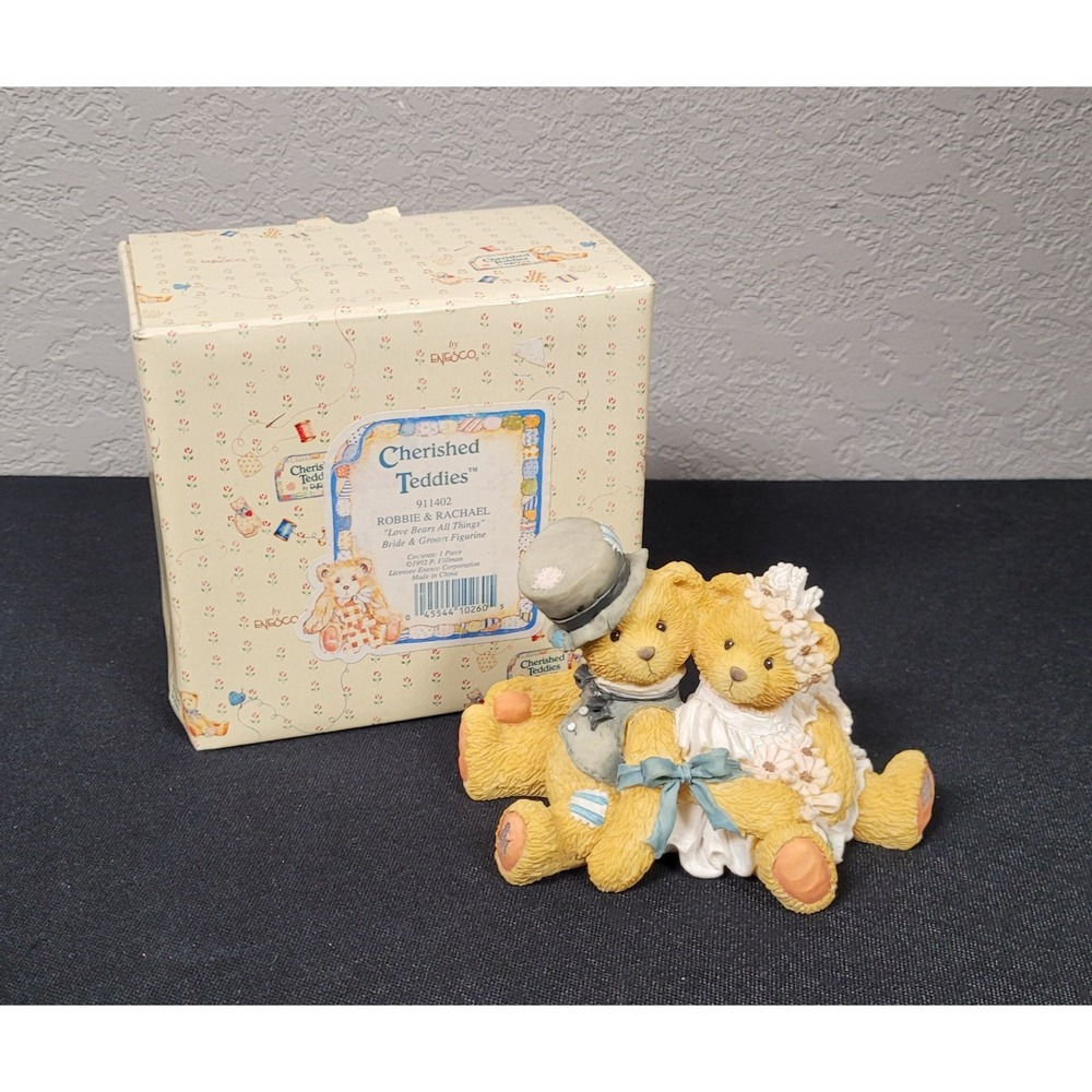 Cherished Teddies Robbie & Rachael Figurine 911402 Love Bears All Things 1992